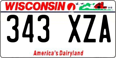 WI license plate 343XZA