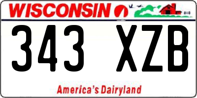 WI license plate 343XZB