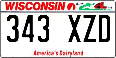 WI license plate 343XZD