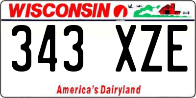 WI license plate 343XZE
