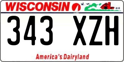 WI license plate 343XZH