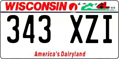 WI license plate 343XZI