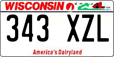 WI license plate 343XZL
