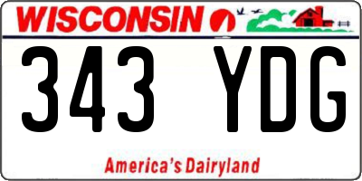 WI license plate 343YDG