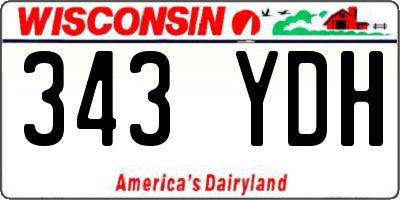 WI license plate 343YDH