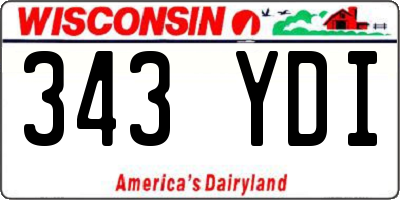 WI license plate 343YDI