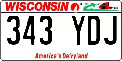WI license plate 343YDJ