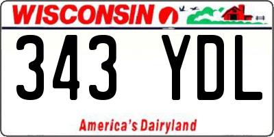 WI license plate 343YDL