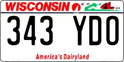 WI license plate 343YDO