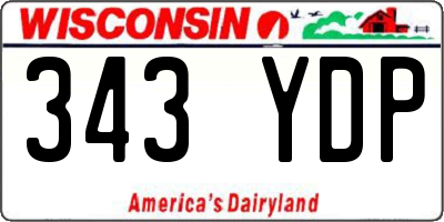 WI license plate 343YDP