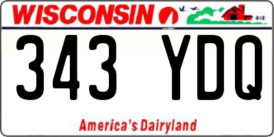 WI license plate 343YDQ