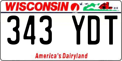 WI license plate 343YDT