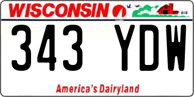 WI license plate 343YDW