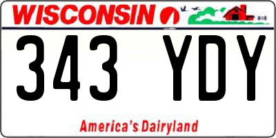 WI license plate 343YDY
