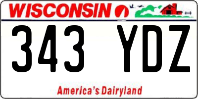 WI license plate 343YDZ
