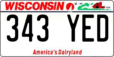 WI license plate 343YED