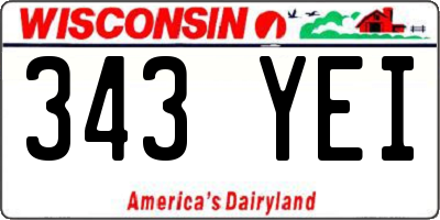WI license plate 343YEI