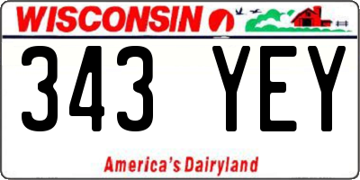 WI license plate 343YEY