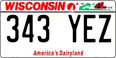 WI license plate 343YEZ