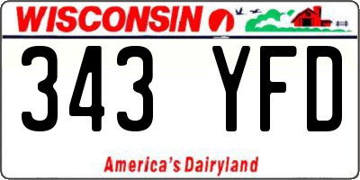 WI license plate 343YFD