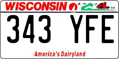 WI license plate 343YFE