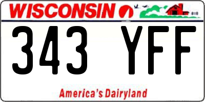 WI license plate 343YFF