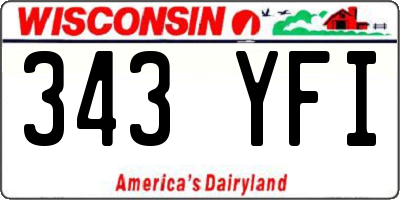 WI license plate 343YFI