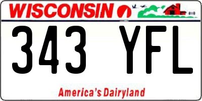 WI license plate 343YFL