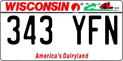 WI license plate 343YFN