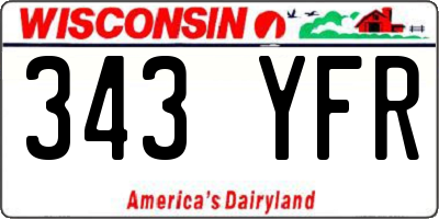 WI license plate 343YFR