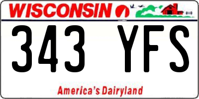WI license plate 343YFS