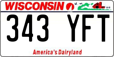 WI license plate 343YFT