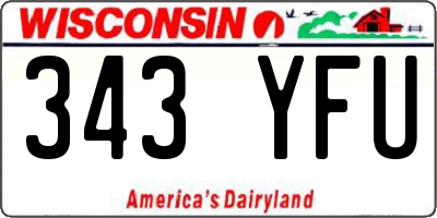 WI license plate 343YFU