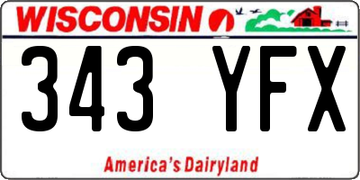 WI license plate 343YFX
