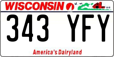 WI license plate 343YFY