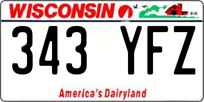 WI license plate 343YFZ
