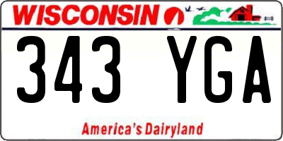 WI license plate 343YGA