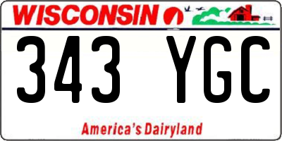 WI license plate 343YGC