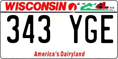 WI license plate 343YGE