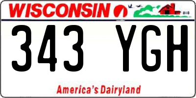 WI license plate 343YGH