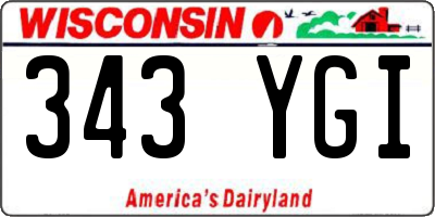 WI license plate 343YGI