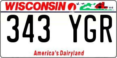 WI license plate 343YGR