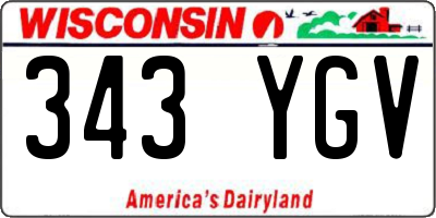 WI license plate 343YGV