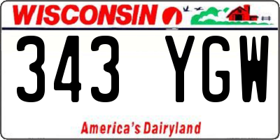 WI license plate 343YGW