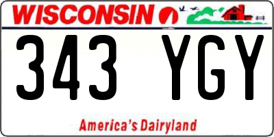 WI license plate 343YGY