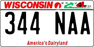 WI license plate 344NAA