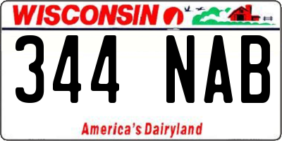 WI license plate 344NAB