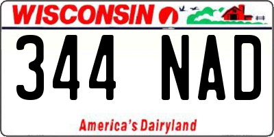 WI license plate 344NAD