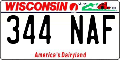 WI license plate 344NAF