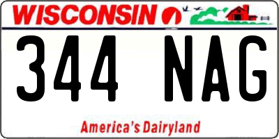 WI license plate 344NAG